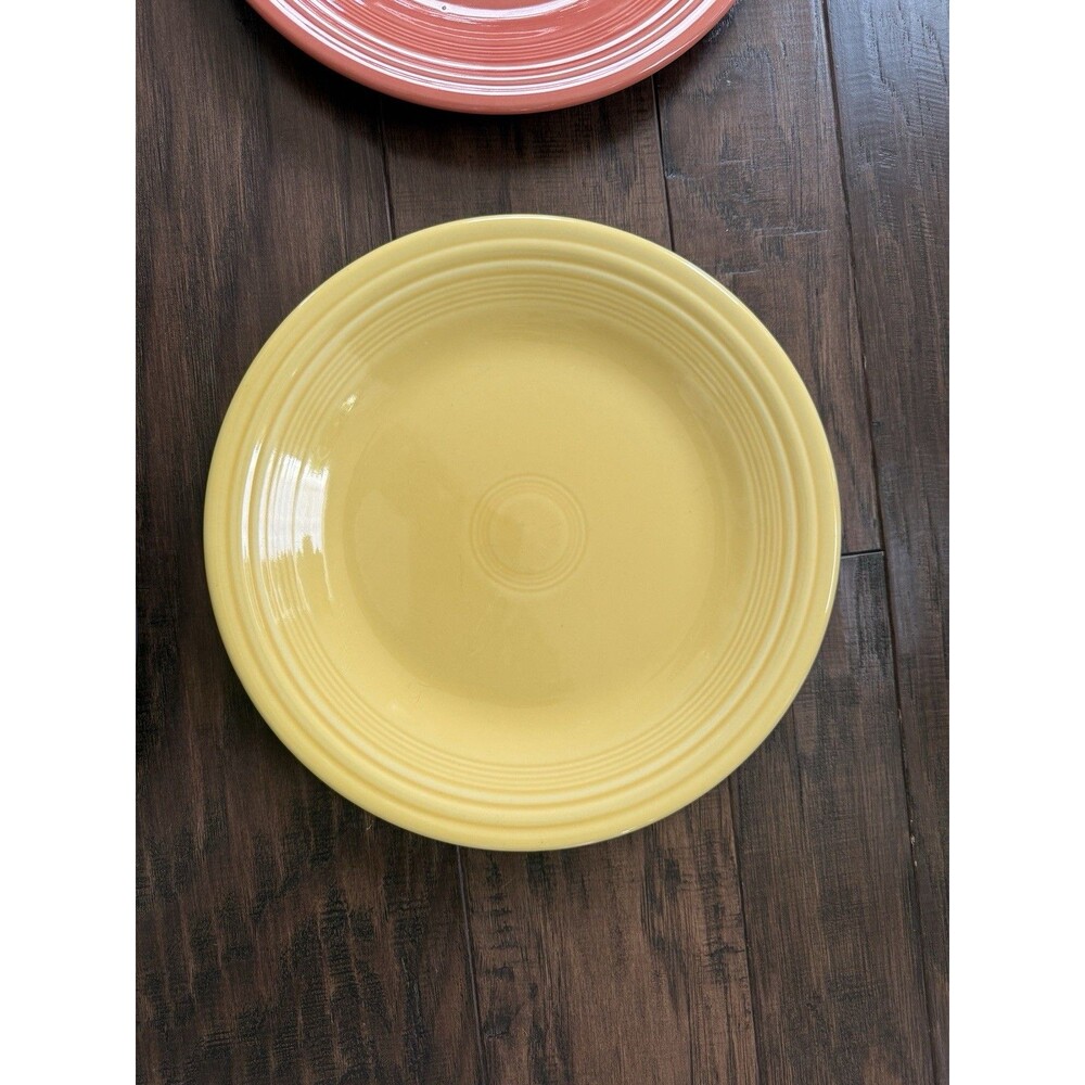 Lot Of 4 Vintage Fiestaware 10.5 Dinner Plate Yellow Orange Unmarked Purple - Picture 4 of 11